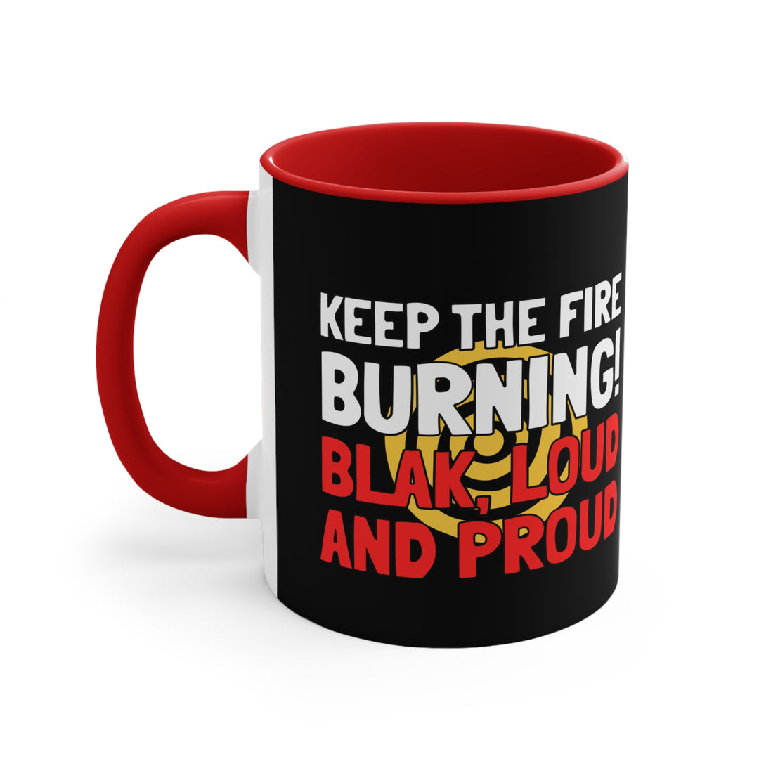 Keep The Fire Burning! NAIDOC 2024 -  Colourful Accent Mug (Black)