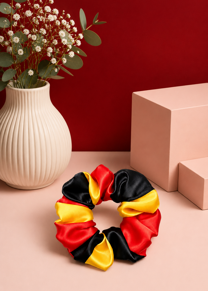 Red, Black &amp; Yellow - Extra Large Scrunchie