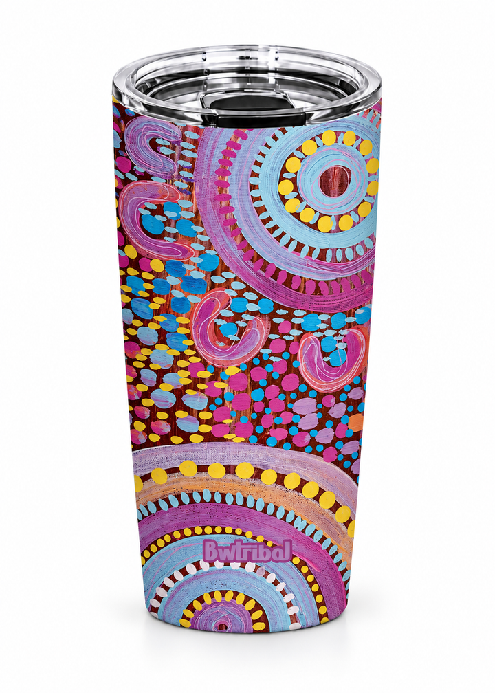 Let’s Collect Seashells - Vacuum Tumbler (20oz) Insulated with Magnetic Lid
