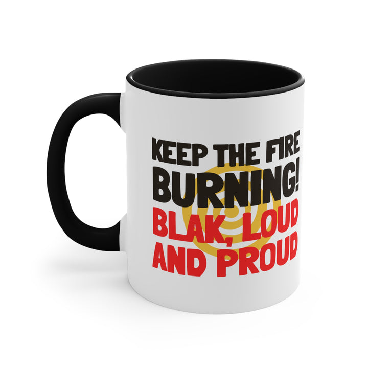 Keep The Fire Burning! NAIDOC 2024 - Colourful Accent Mug (White)