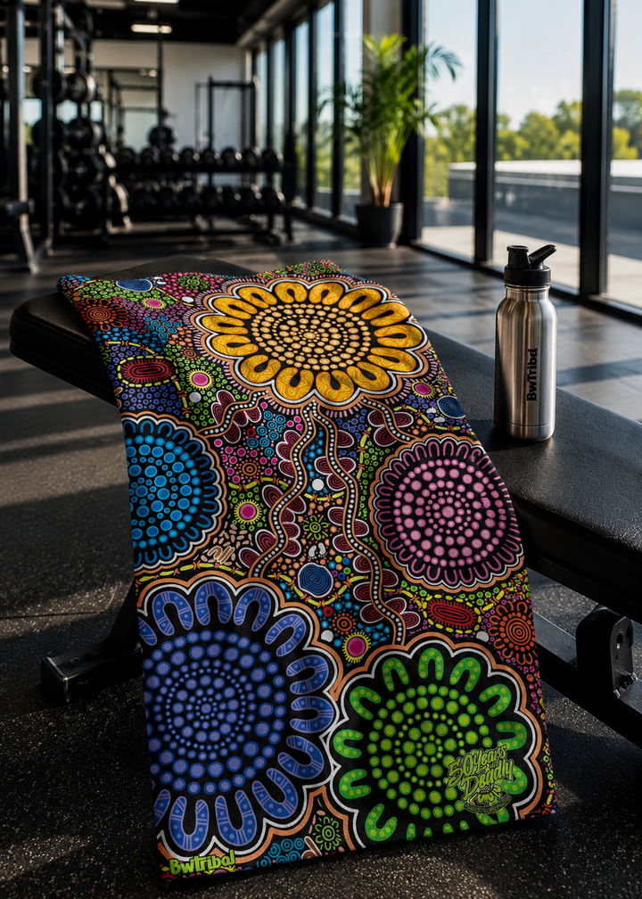 Still We Rise, Still We Shine - NAIDOC 2026 Waffle Fabric Gym Towel