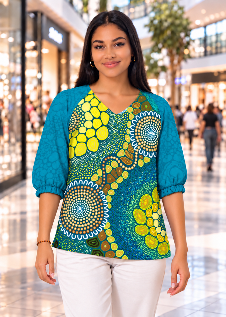 Ripple Effect - 3/4 Sleeve Blouse