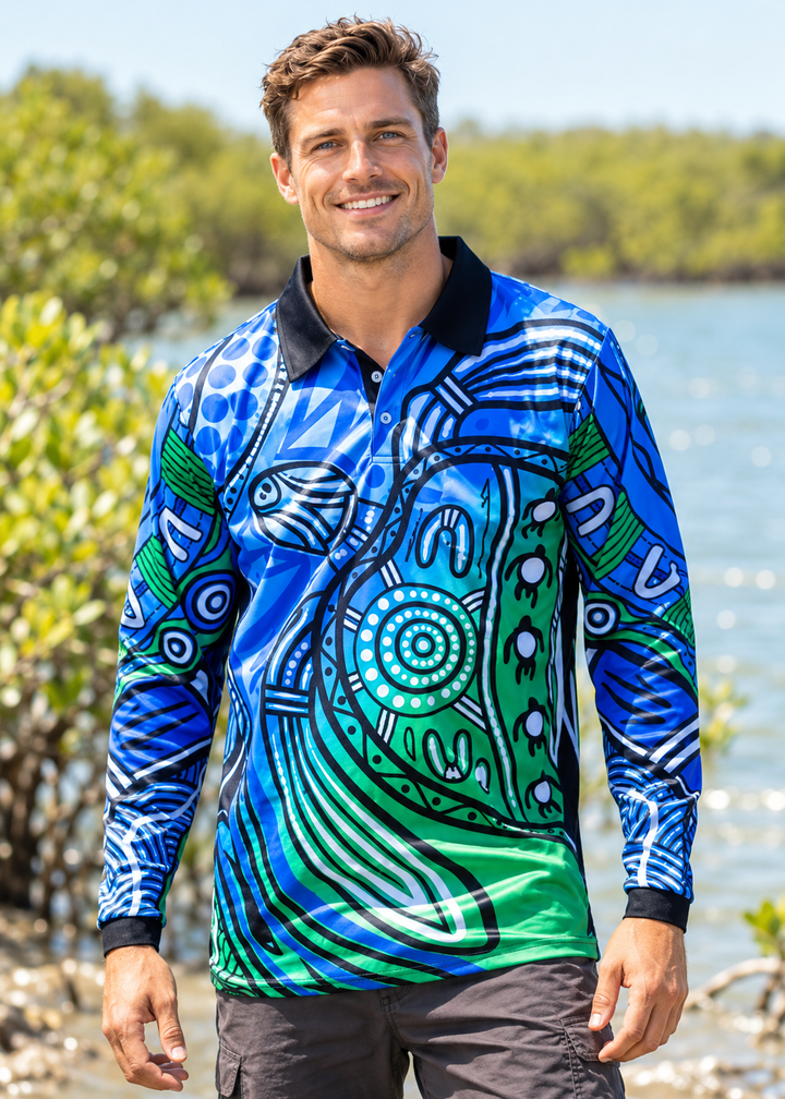 Ocean Journey - Unisex Long-Sleeved Fishing Polo