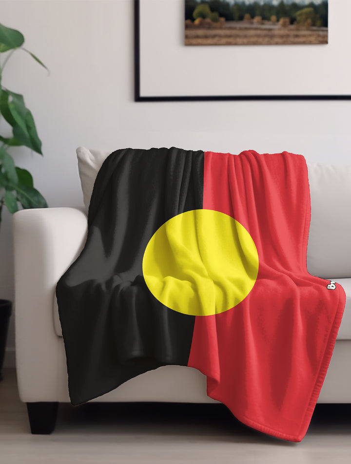 Aboriginal Flag - Throw Rug / Throw Blanket