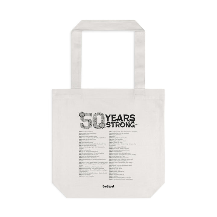 50-Year Commemoration (black/white) - NAIDOC 2025 Cotton Tote Bag