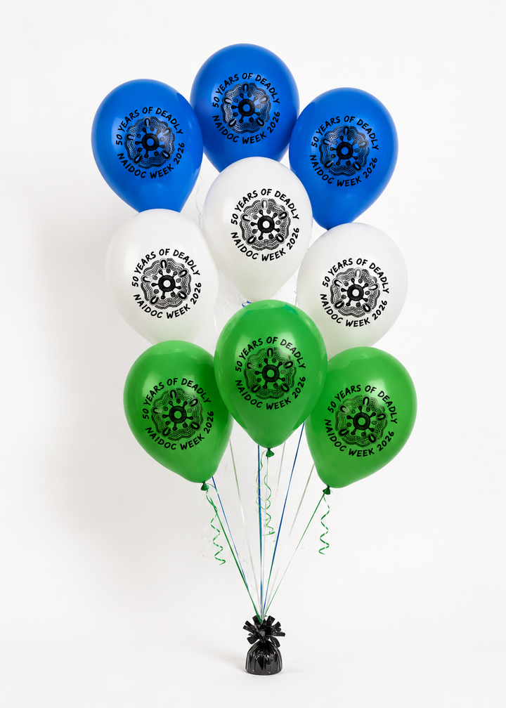 NAIDOC 2026  Balloons Pack (W/G/B) - Small (30pk)