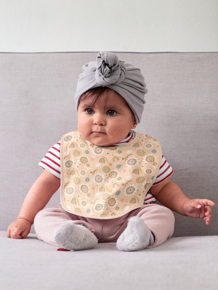 Sand Paintings (Orange) - Baby Bib