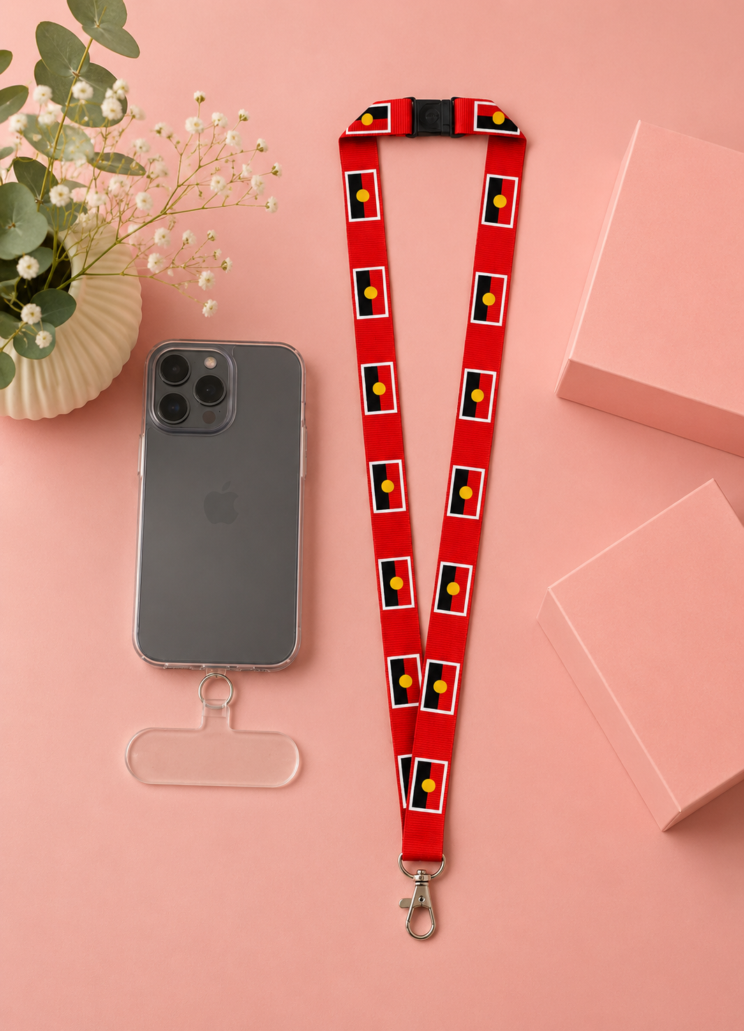 ABORIGINAL FLAG - LANYARD + PHONE CLIP