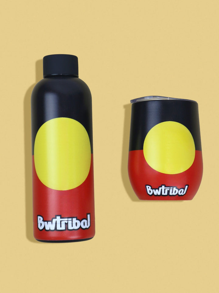 Aboriginal Flag Australia - Double Walled Steel Bottle