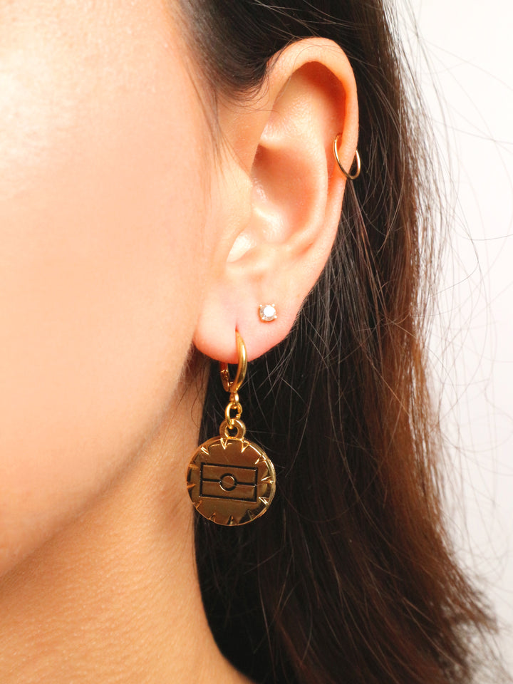 Aboriginal Flag - Mini Hoop Earrings