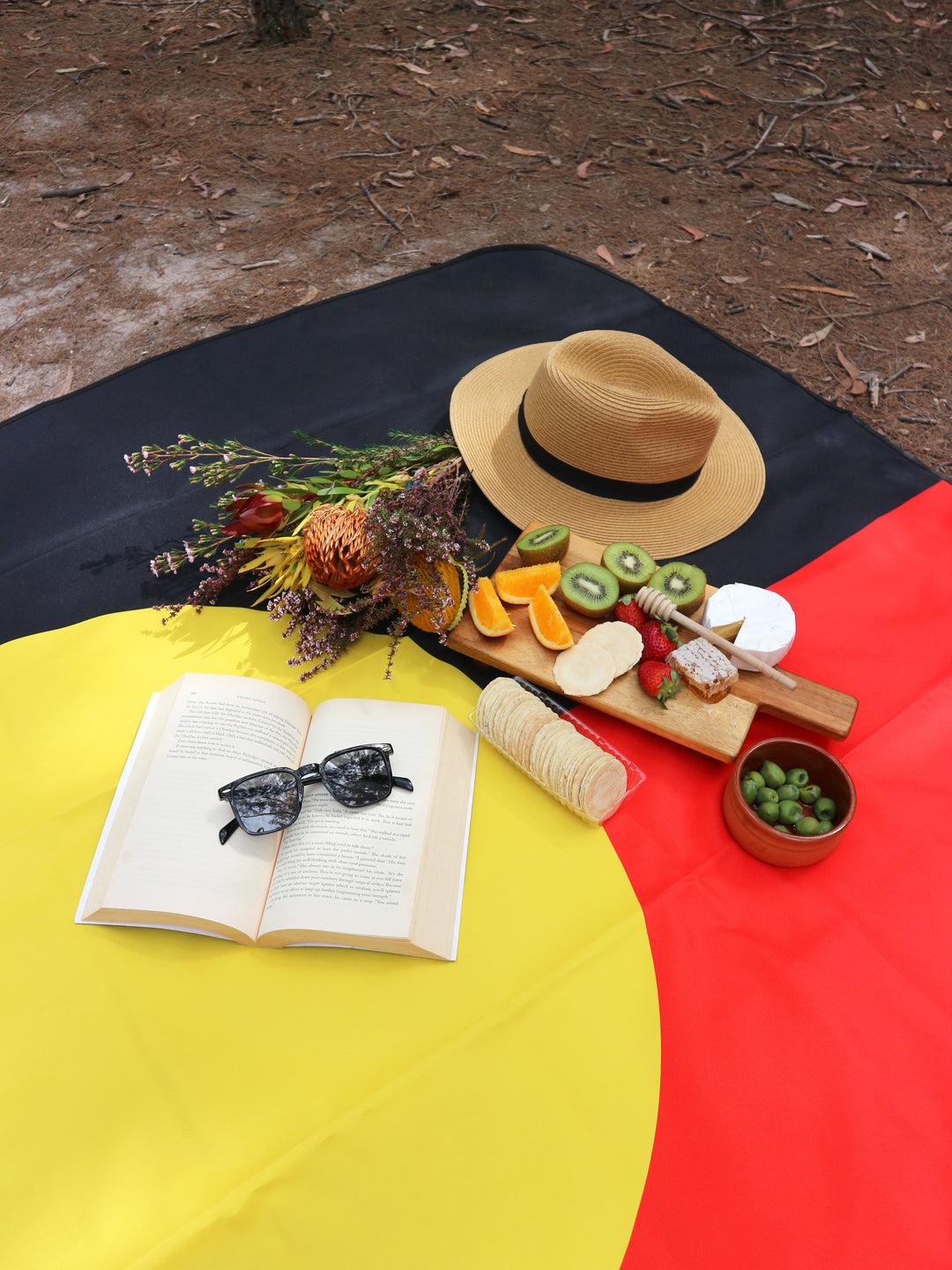 Aboriginal Flag - Water-Resistant Picnic Mat