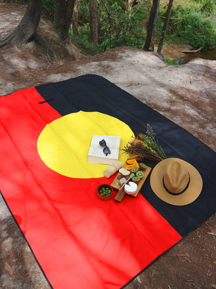 Aboriginal Flag - Water-Resistant Picnic Mat