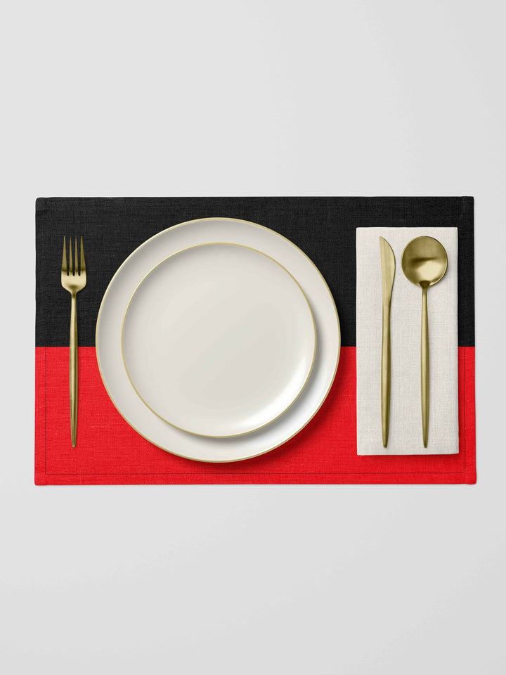 Aboriginal Flag - Linen Blend Placemat (6 Pack)