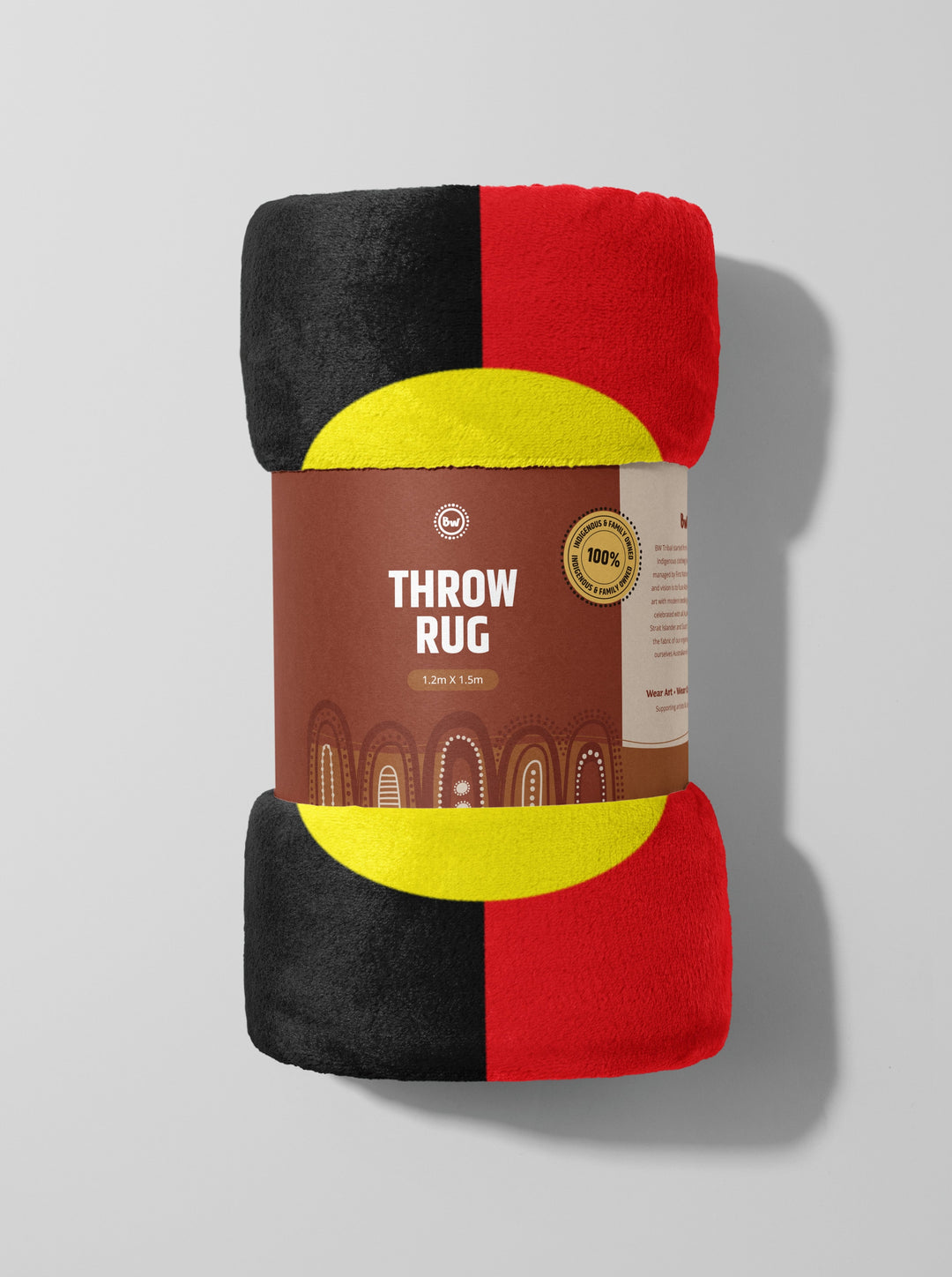 Aboriginal Flag - Throw Rug / Throw Blanket
