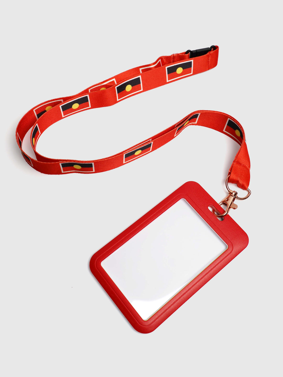 Aboriginal Flag - Lanyard + Card Holder Set