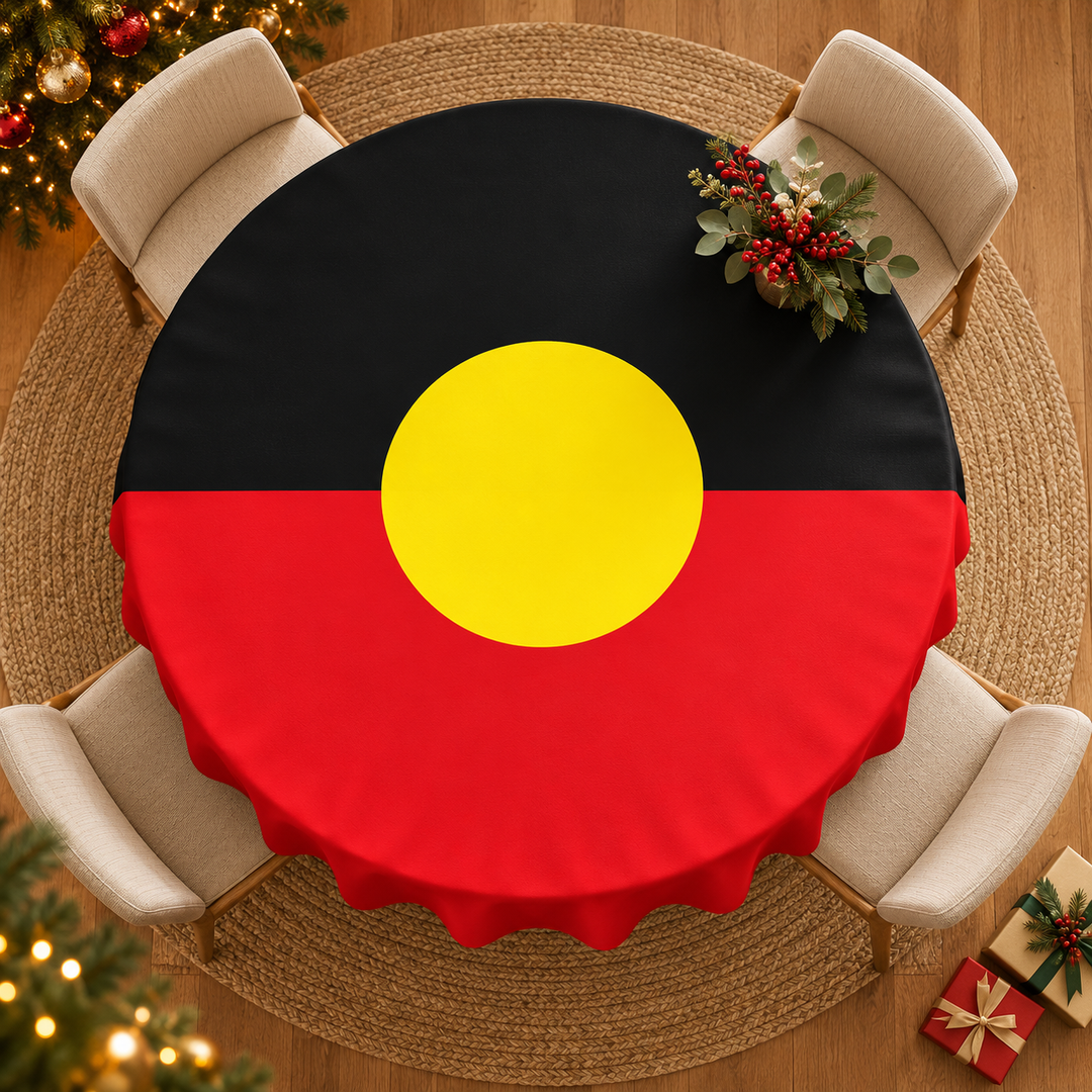 Aboriginal Flag - Round Tablecloth