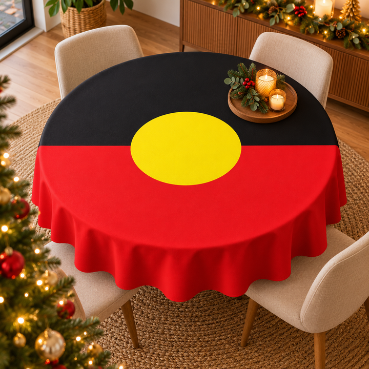 Aboriginal Flag - Round Tablecloth