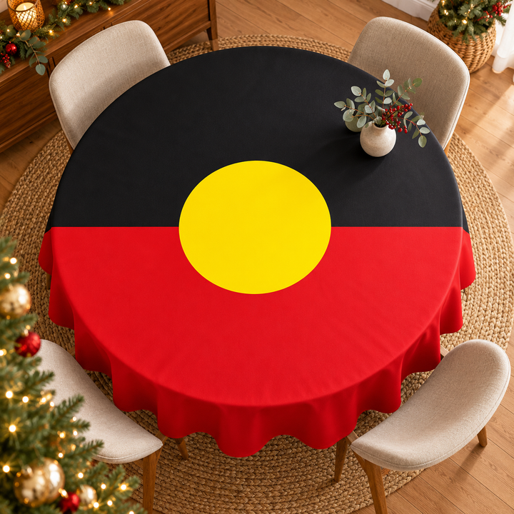 Aboriginal Flag - Round Tablecloth