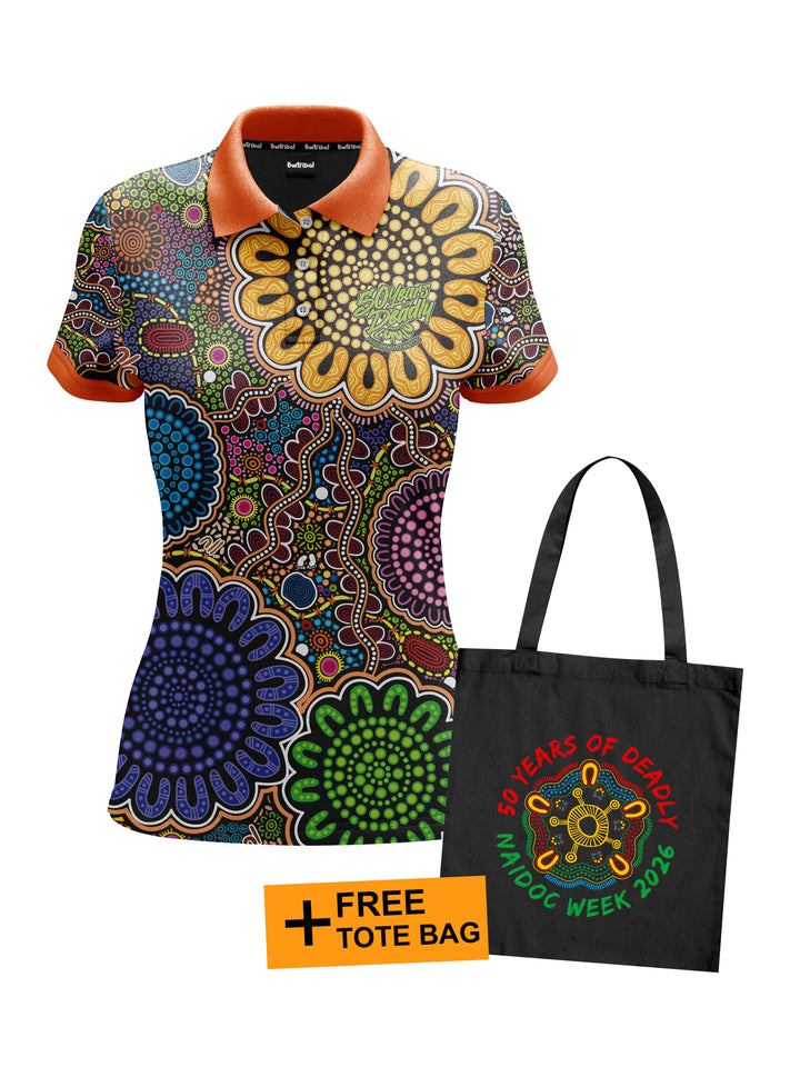 Still We Rise, Still We Shine - NAIDOC 2026 Women's Polo + Free Tote bag with every order