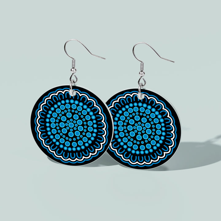 Still We Rise, Still We Shine – "Blue Water"  NAIDOC 2026 Round Earrings