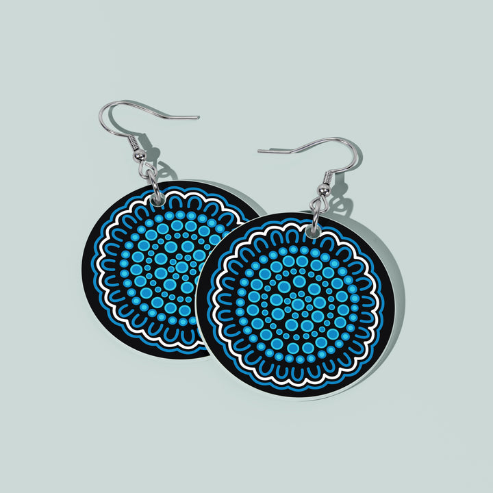 Still We Rise, Still We Shine – "Blue Water"  NAIDOC 2026 Round Earrings