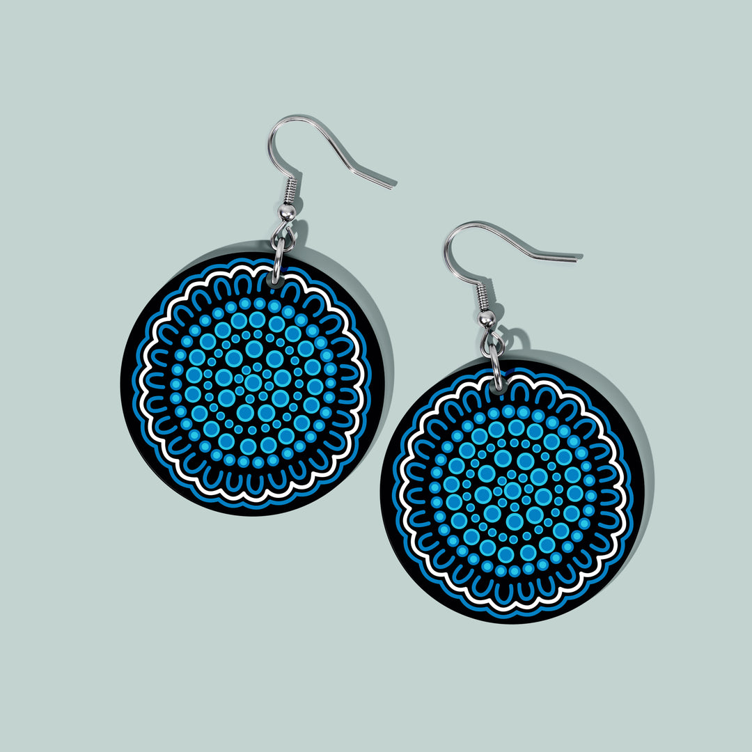 Still We Rise, Still We Shine – "Blue Water"  NAIDOC 2026 Round Earrings