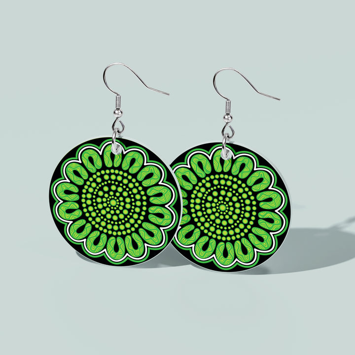 Still We Rise, Still We Shine – "Green Earth"  NAIDOC 2026 Round Earrings