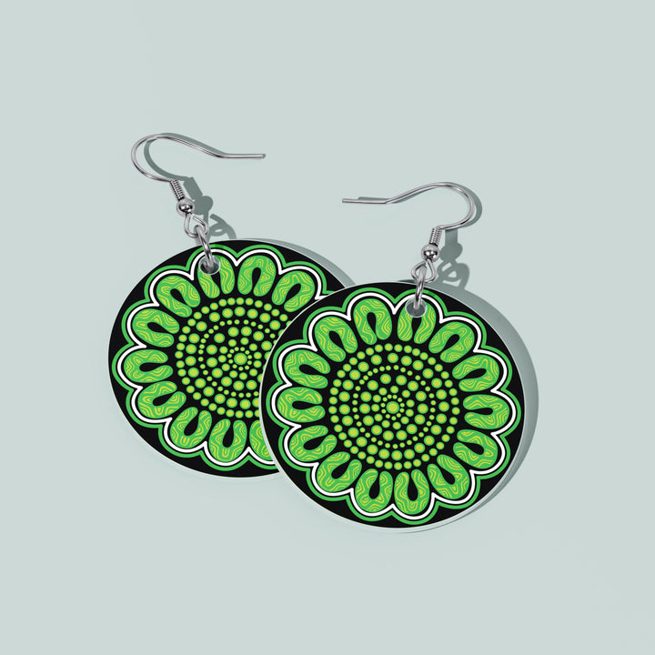 Still We Rise, Still We Shine – "Green Earth"  NAIDOC 2026 Round Earrings