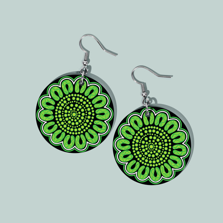 Still We Rise, Still We Shine – "Green Earth"  NAIDOC 2026 Round Earrings