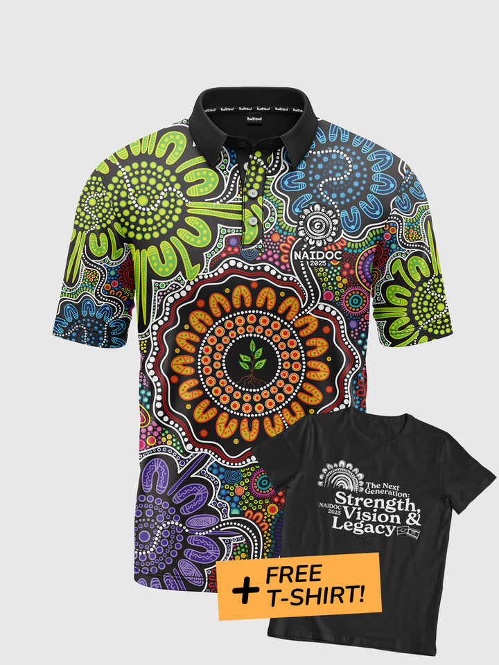 The Next Generation - NAIDOC 2025 Men's Polo + FREE T-SHIRT