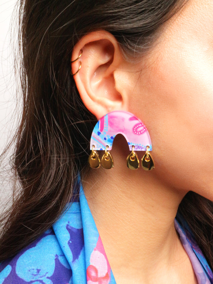 Blue Waterhole - Arch Earrings