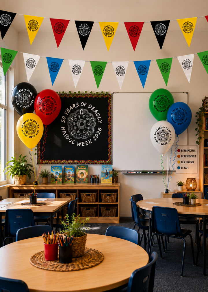 NAIDOC 2026  Event Decoration Pack (W/G/B) - Small