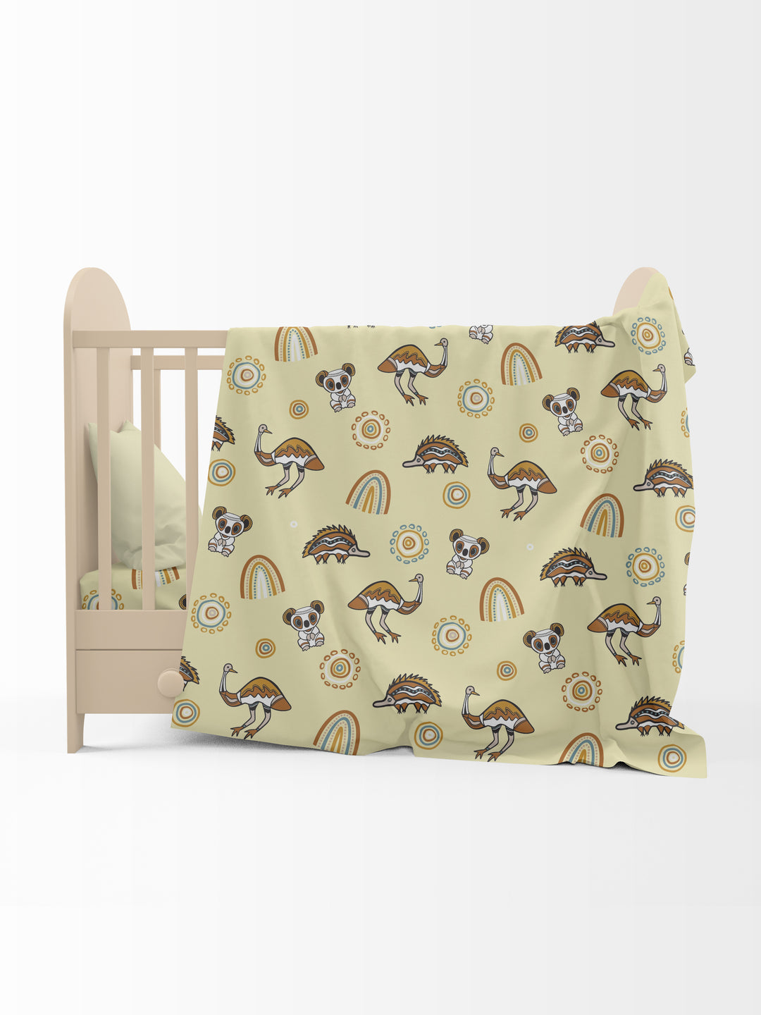 Native Friends (Yellow) - Fitted Cot Sheet