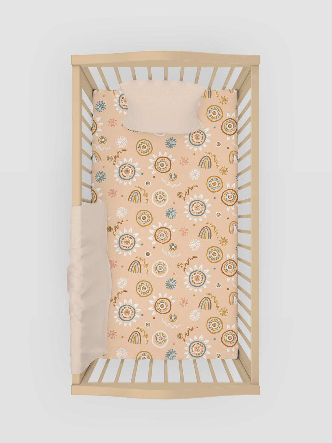 Sand Paintings (Orange) - Fitted Cot Sheet