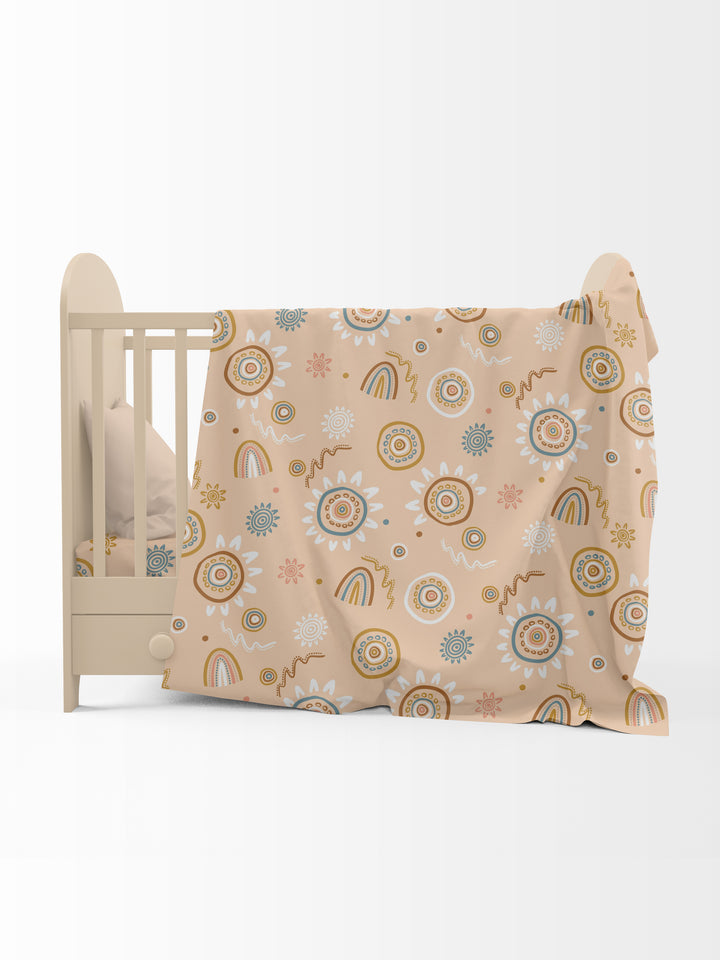 Sand Paintings (Orange) - Fitted Cot Sheet