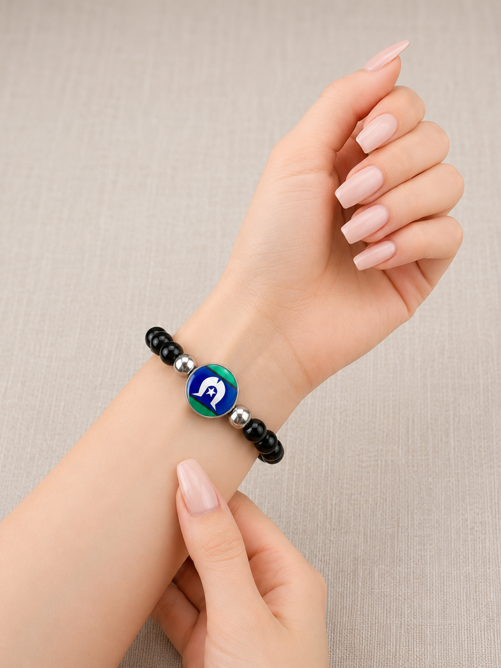 Beaded Stretch Wristband – Torres Strait Islander Flag