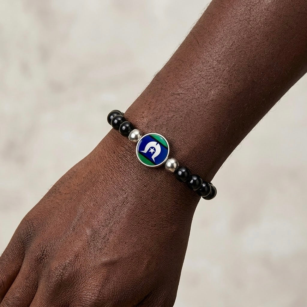 Beaded Stretch Wristband – Torres Strait Islander Flag