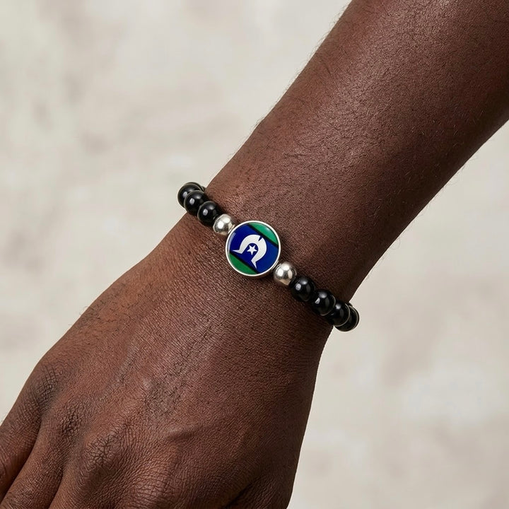 Beaded Stretch Wristband – Torres Strait Islander Flag