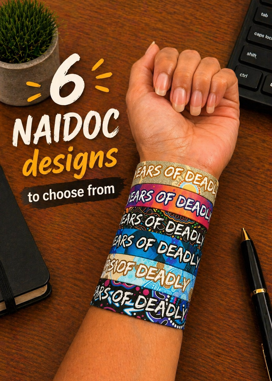50 Years Deadly - NAIDOC 2026 ELASTIC WRISTBANDS