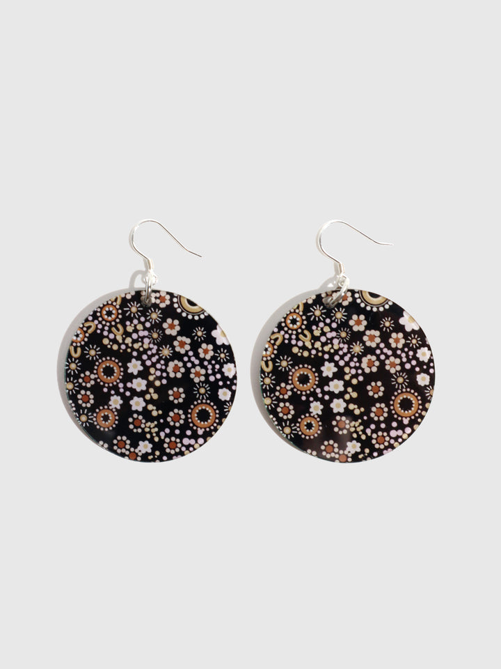 Bush Flower Song -  Round Earrings