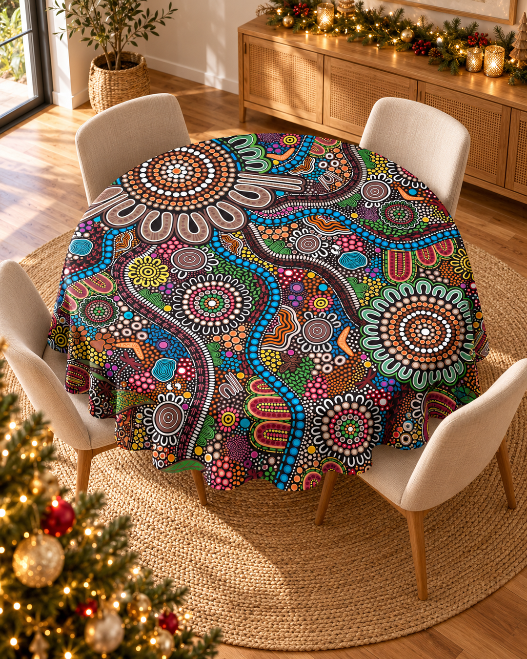 Connected to Country - Round Tablecloth