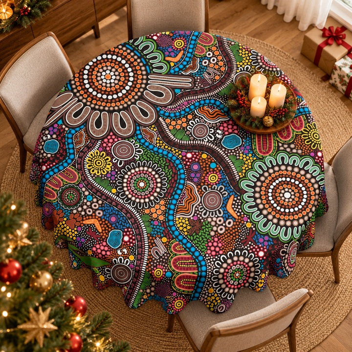 Connected to Country - Round Tablecloth