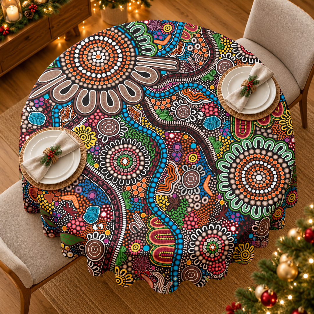 Connected to Country - Round Tablecloth