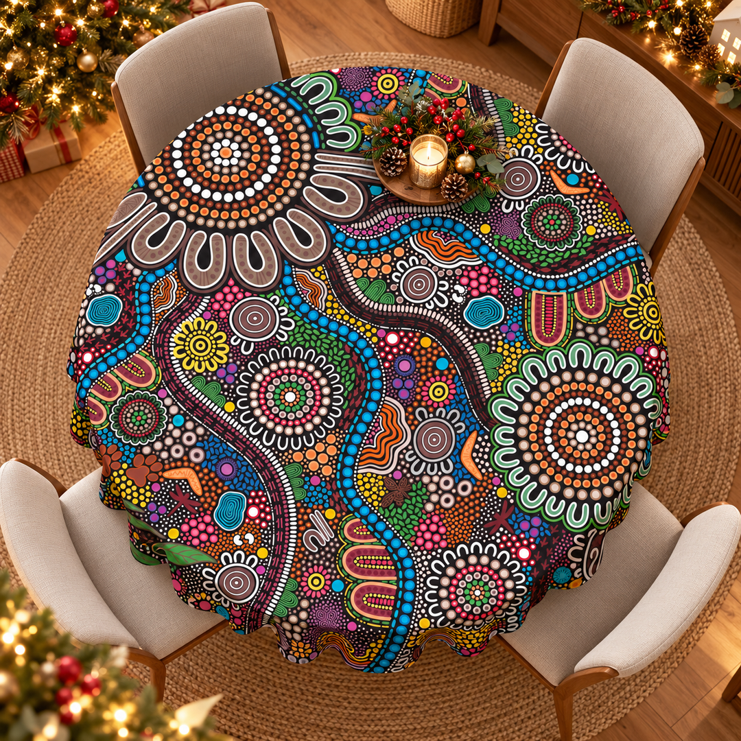 Connected to Country - Round Tablecloth