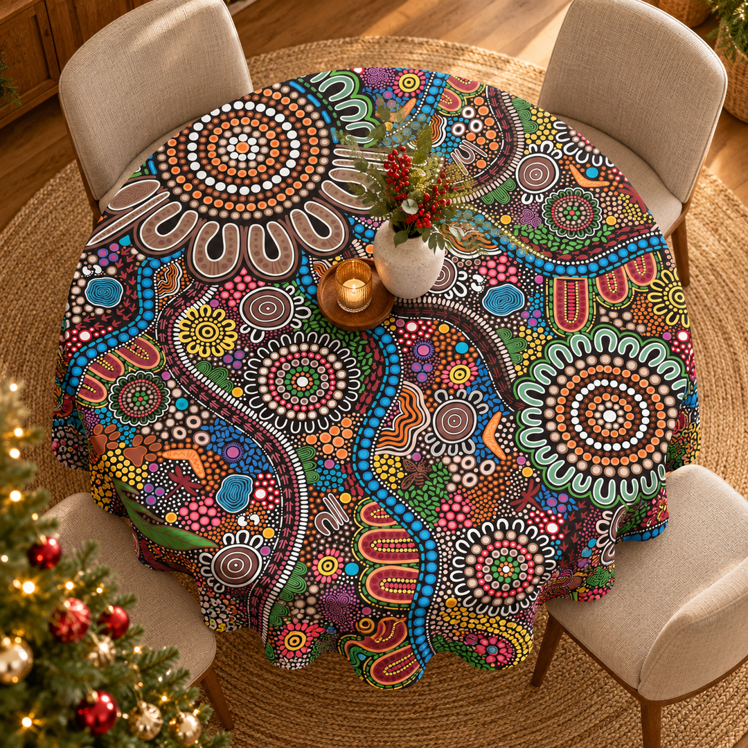 Connected to Country - Round Tablecloth