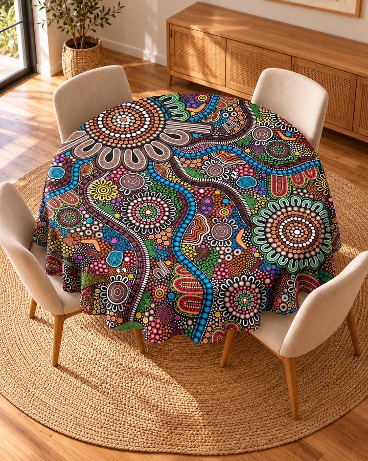 Connected to Country - Round Tablecloth