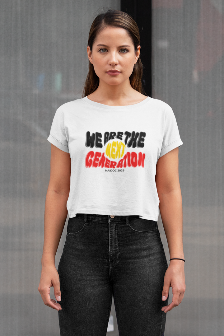 We Are The Next Generation - NAIDOC 2025 Women's Crop T-Shirt