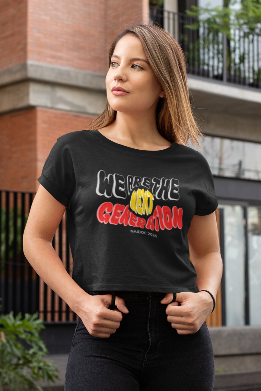 We Are The Next Generation - NAIDOC 2025 Women's Crop T-Shirt