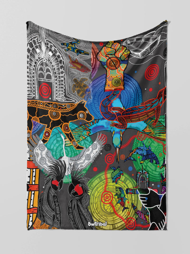 Indigenous Designed Aboriginal Art THROW RUGS/BLANKETS – BW Tribal