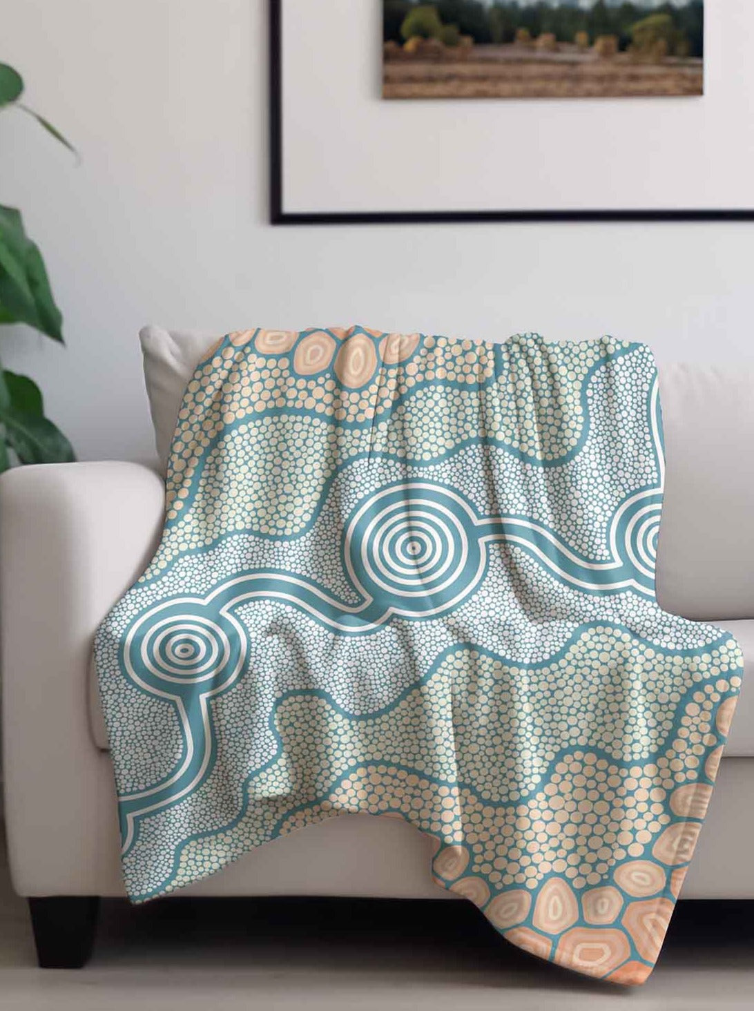 She Sings to Me from the Dreaming - Aboriginal Art Throw Rug / Throw ...